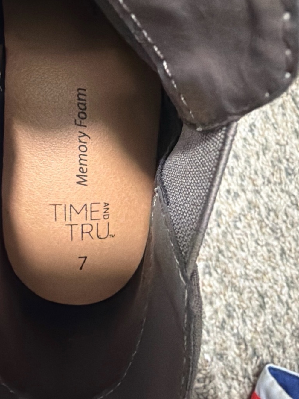 Time and Tru Women's Gray Memory Foam Slip-On Mules